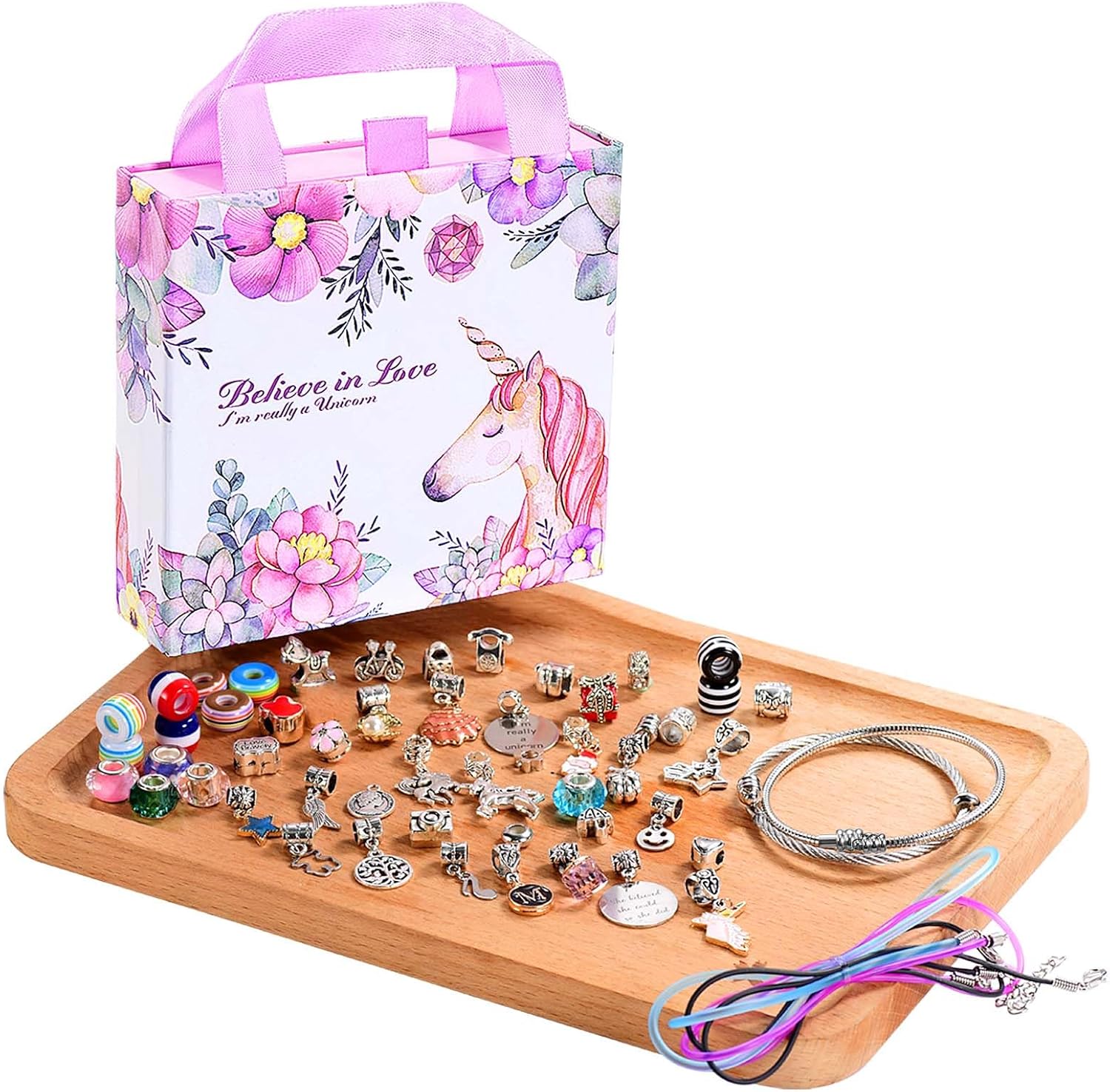 COO&KOO Charm Bracelet Making Kit, A Unicorn Girls Toy That Inspires Creativity and Imagination, Crafts for Girls Ages 8-12 with Jewelry Making Kit Perfect Gifts for 6 7 8 9 10 Girl Self-Expression! - Image 2