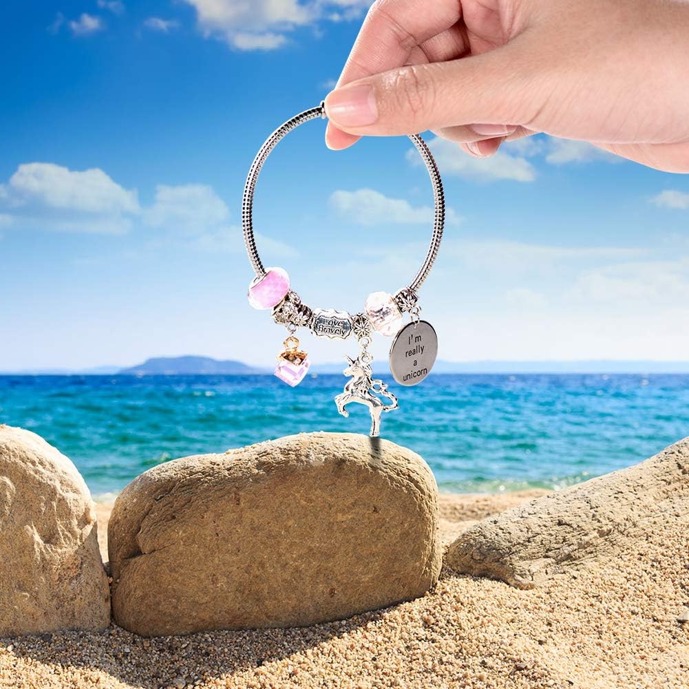 COO&KOO Charm Bracelet Making Kit, A Unicorn Girls Toy That Inspires Creativity and Imagination, Crafts for Girls Ages 8-12 with Jewelry Making Kit Perfect Gifts for 6 7 8 9 10 Girl Self-Expression! - Image 7