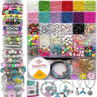 PHODDR 4300pcs Beads Bracelet Making Kit ，Beads for Jewelry Making Kit Supplies, Friendship Bracelet kit， Birthday Christmas Gifts for Girls Ages 5 6 7 8 9 10 11 12 Years Old